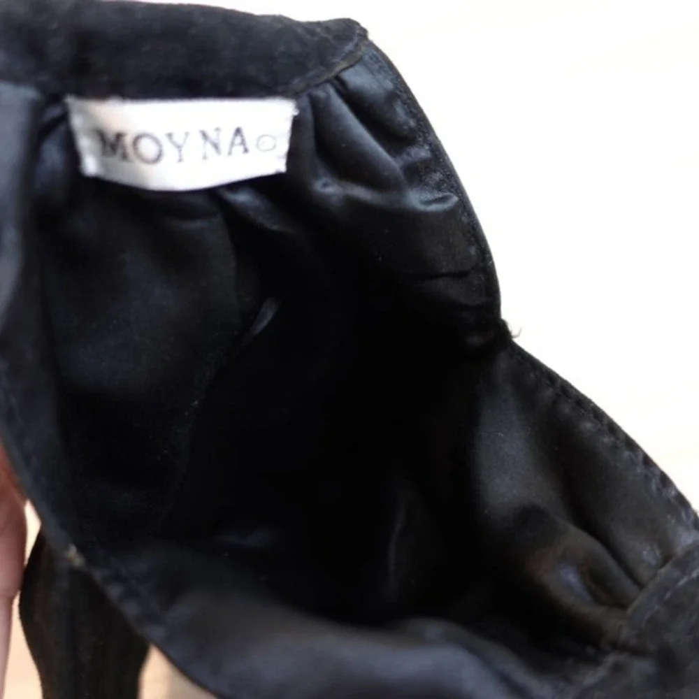 Black‎ Boho Evening Purse Womens Beaded Floral Embroidered Pouch Bag Small MONYA